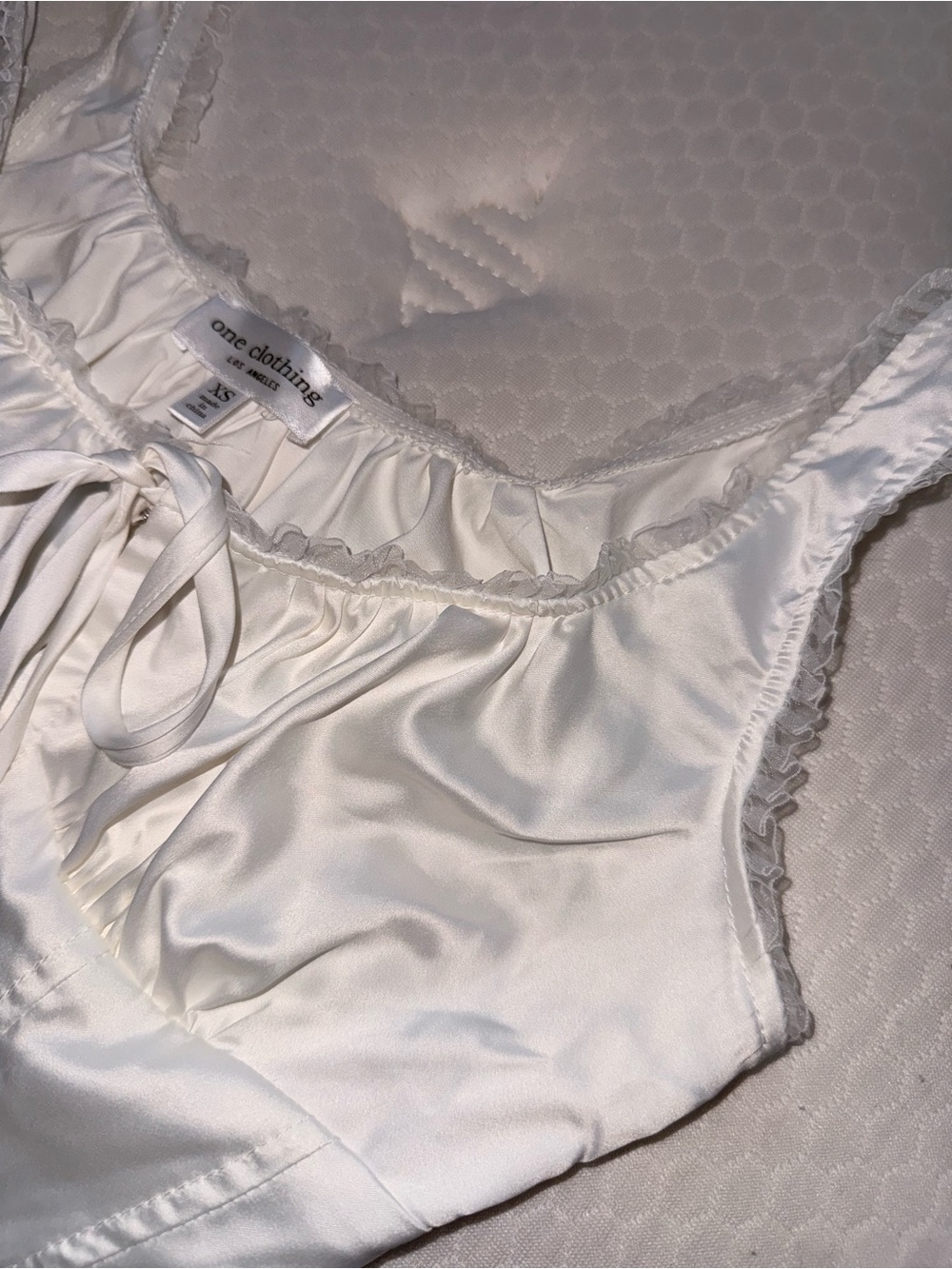169. one clothing Pearl Satin Corset Tank - Picture 2 of 4